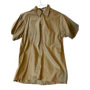 Softwear Khaki/Beige Short Sleeve Button Up Shirt Mens L
